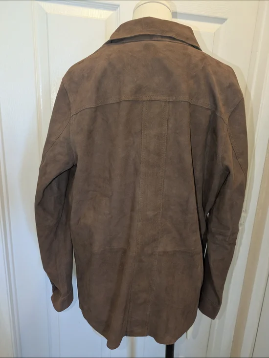 100% Suede Chore Jacket Brown Suede Women's Jacket - Picture 3 of 14